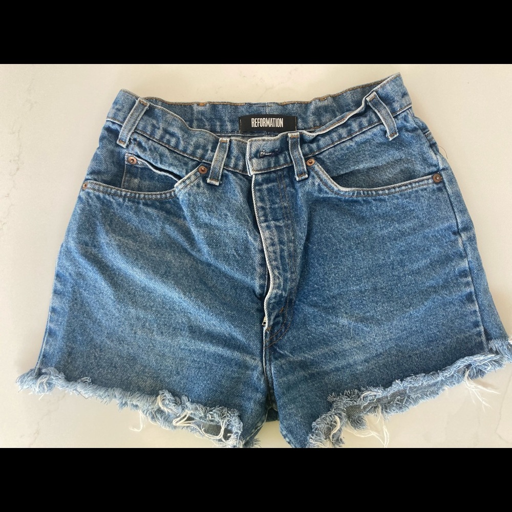Reformation Reclaimed Vintage Levi’s Orange Tab Denim Cutoff Shorts